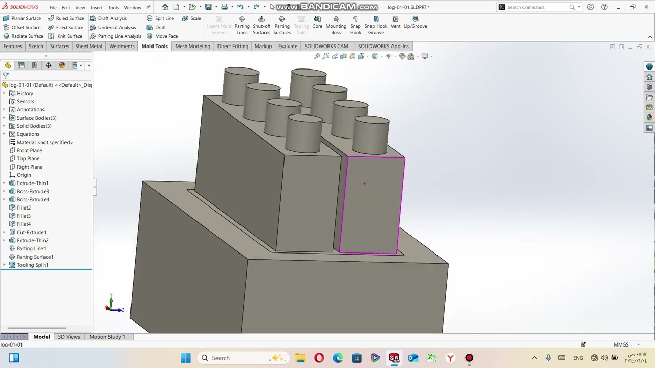 How to use tooling split by solidworks