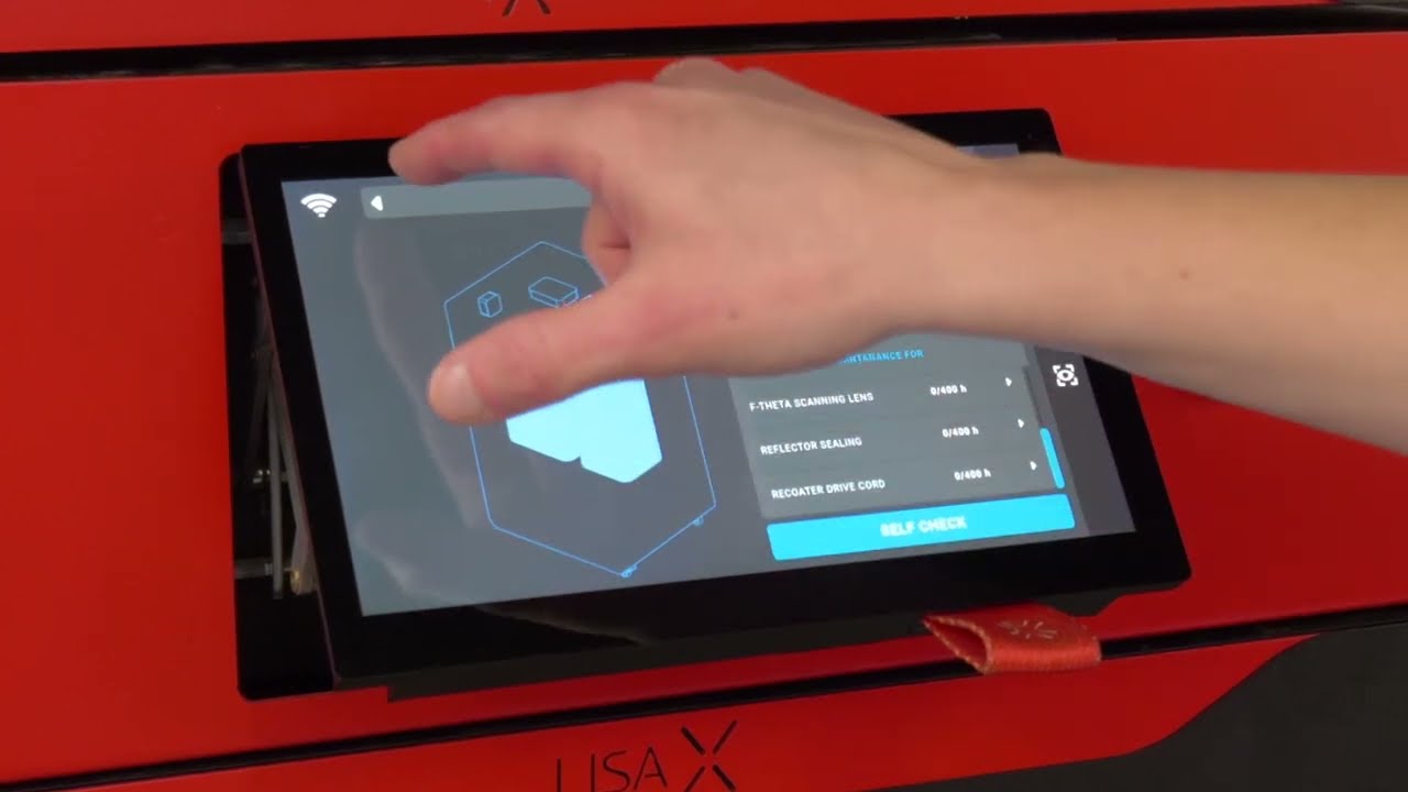 Lisa X SLS 3D printer - interface