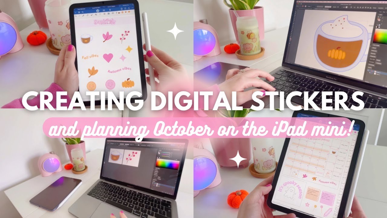 October Digital Planner Setup 👻 | & Creating a Freebie Digital Sticker Pack 🍂🎨