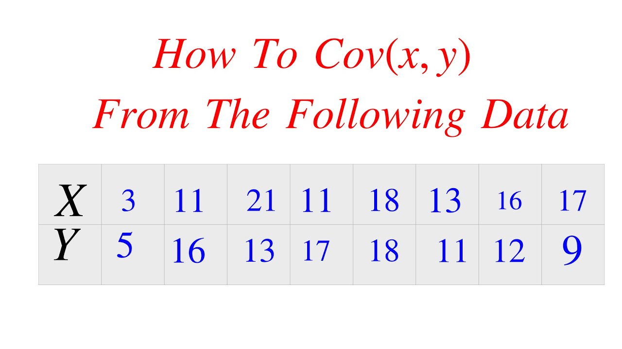 How To Find Covariance between x and y data || Probability and Statistics Solved Problem