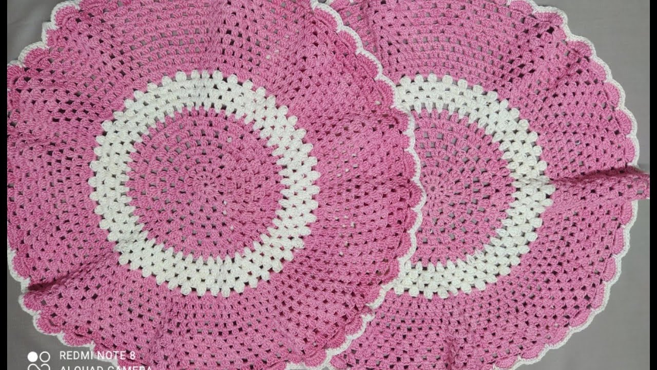 المفرش الدائري بخطوات سهله جدا لعمل اي مقاس من غير باترون 👌🌹