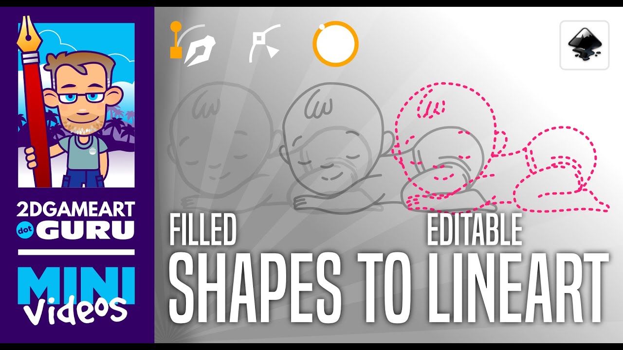 Мини-руководство по Inkscape: превращение заполненных фигур в редактируемый линейный рисунок