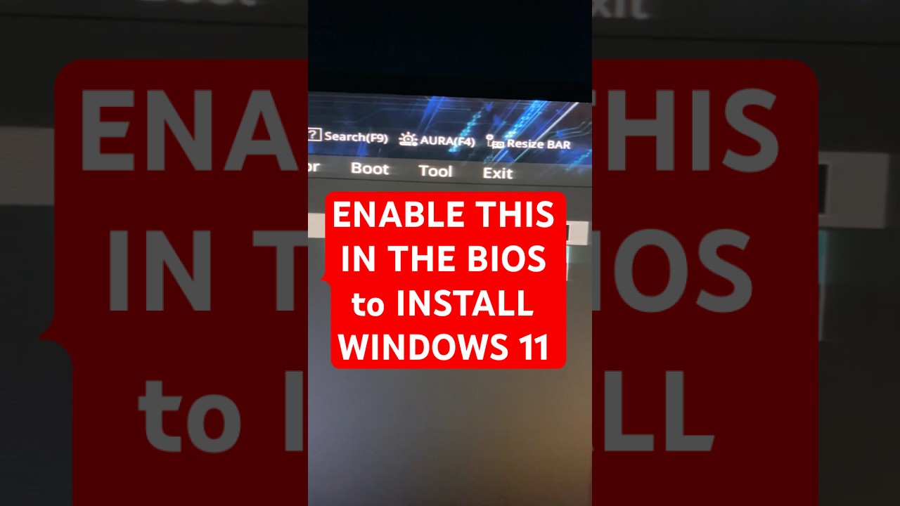 Enable this in BIOS to Install Windows 11 #amd #intel #windows11 #windowstroubleshooting #pcbuild