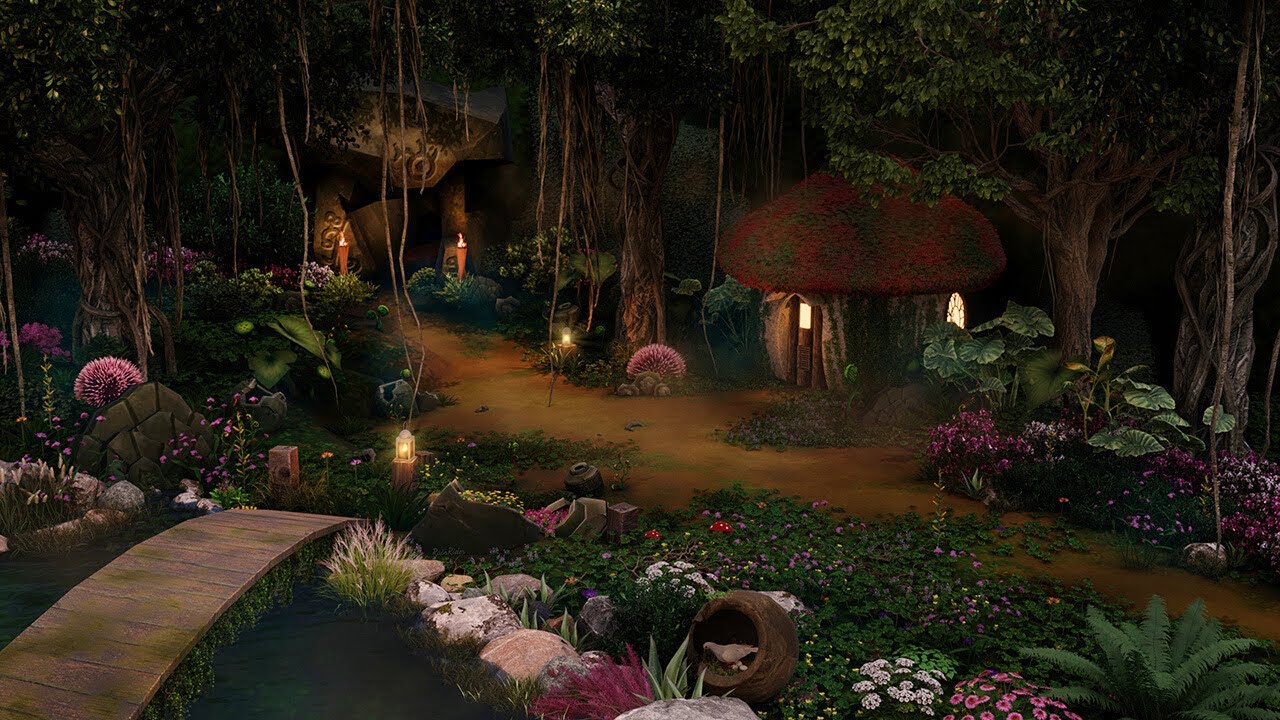 Mystical Enchanted Forest Ambience 💫🌲 Fall Asleep To Soothing Nature Sounds & Hypnotic Wind Chimes