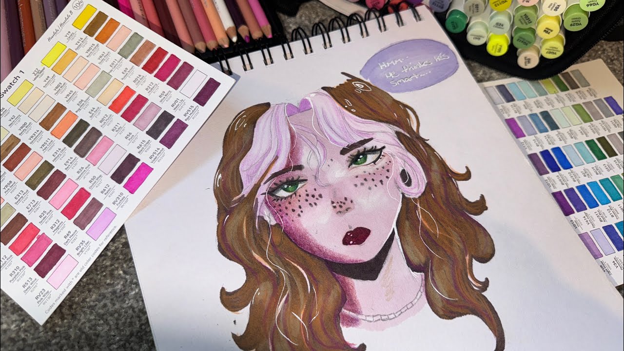 From Sketchbook to Something BIGGER 😱| Speed Art with Ohuhu markers #art 
