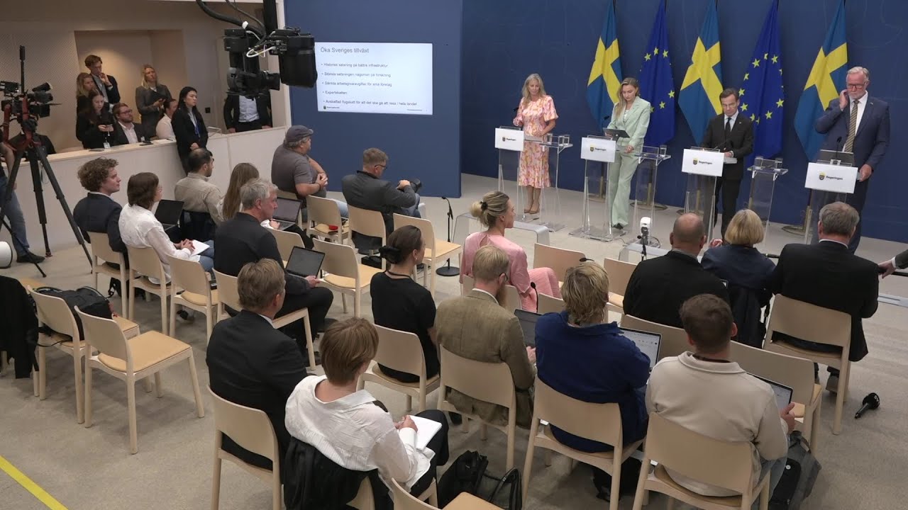 Regeringen presenterar budgetnyheter för att få i gång Sveriges tillväxt