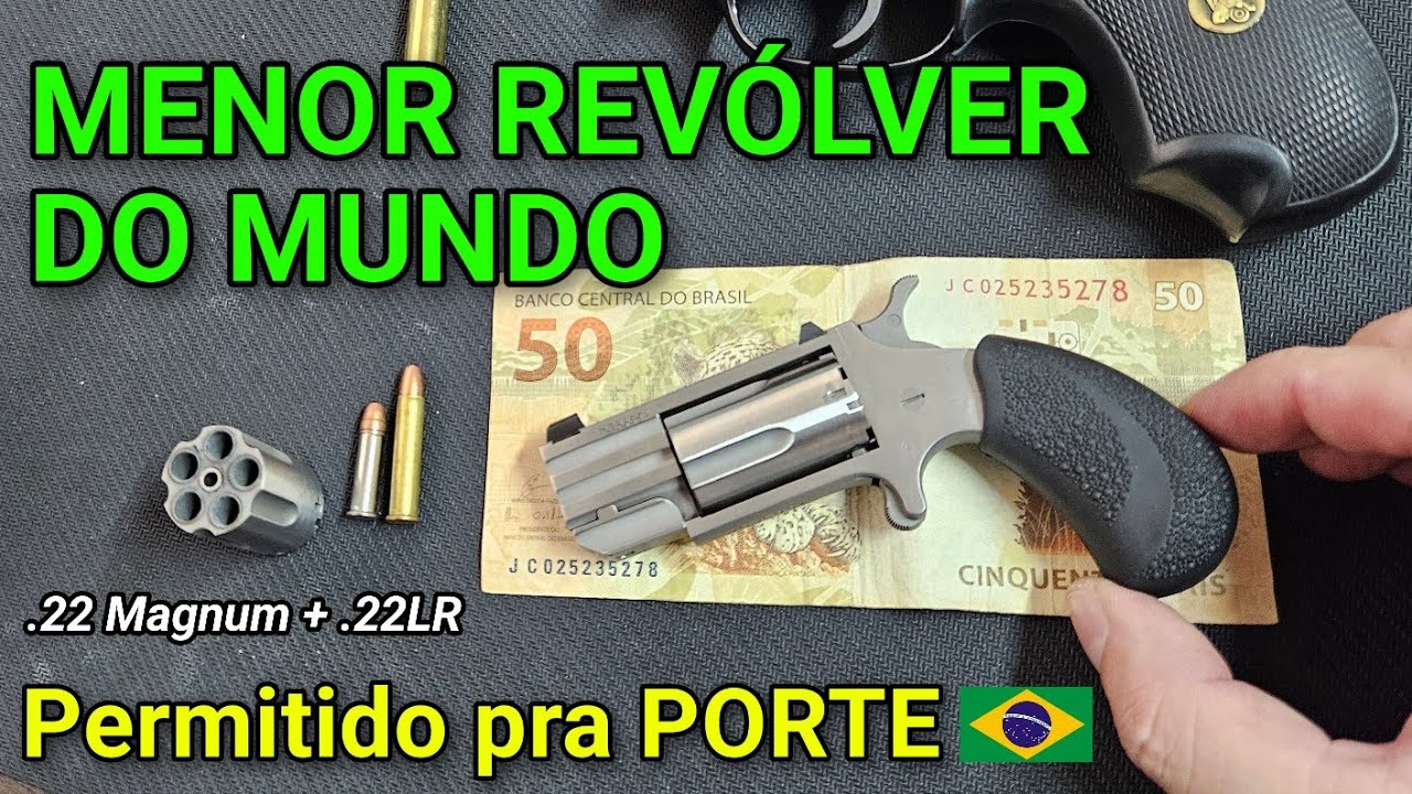 O Menor Revólver do Mundo Permitido pra PORTE! .22 Magnum + .22 LR - North American