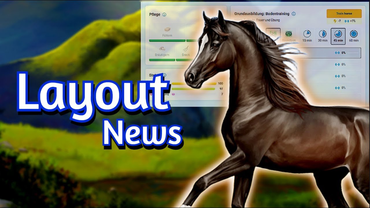 Horse Reality News neues Layout für die Ferdepflege gameplay German