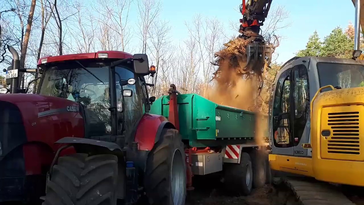 Baum & Wurzelrodung | Holzhackschnitzelerzeugung | Biomasse +(EMB-Kobelco & Case-Puma)