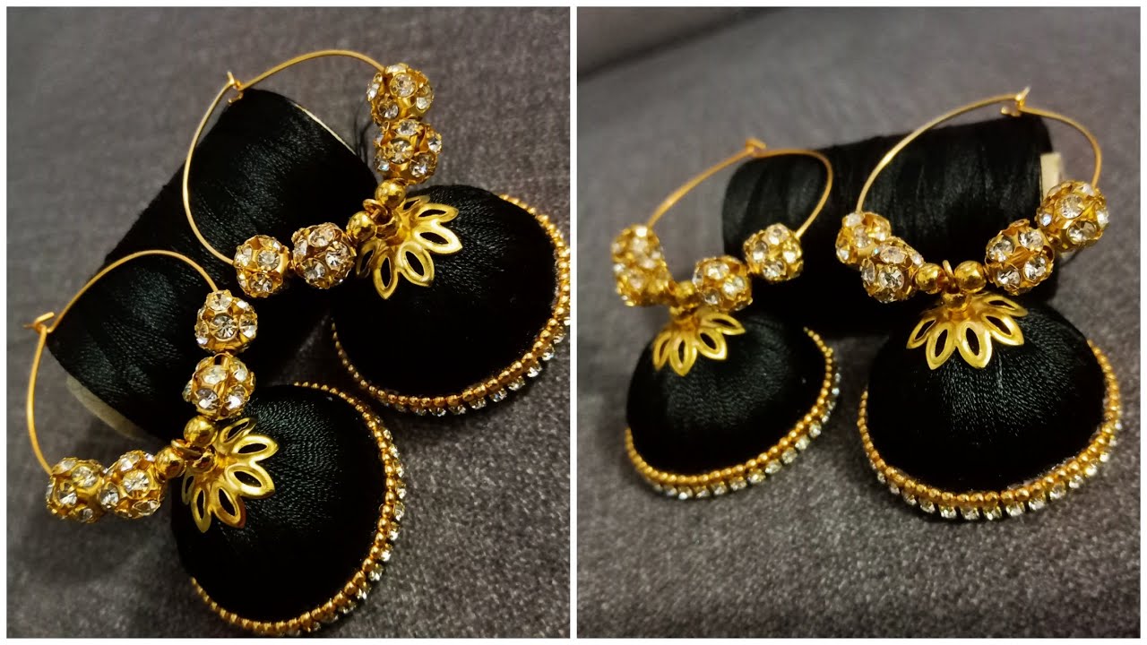 DIY| Silk Thread Earring Making| Silk Thread Jewelry Making Tutorial| Jhumkas hoop style