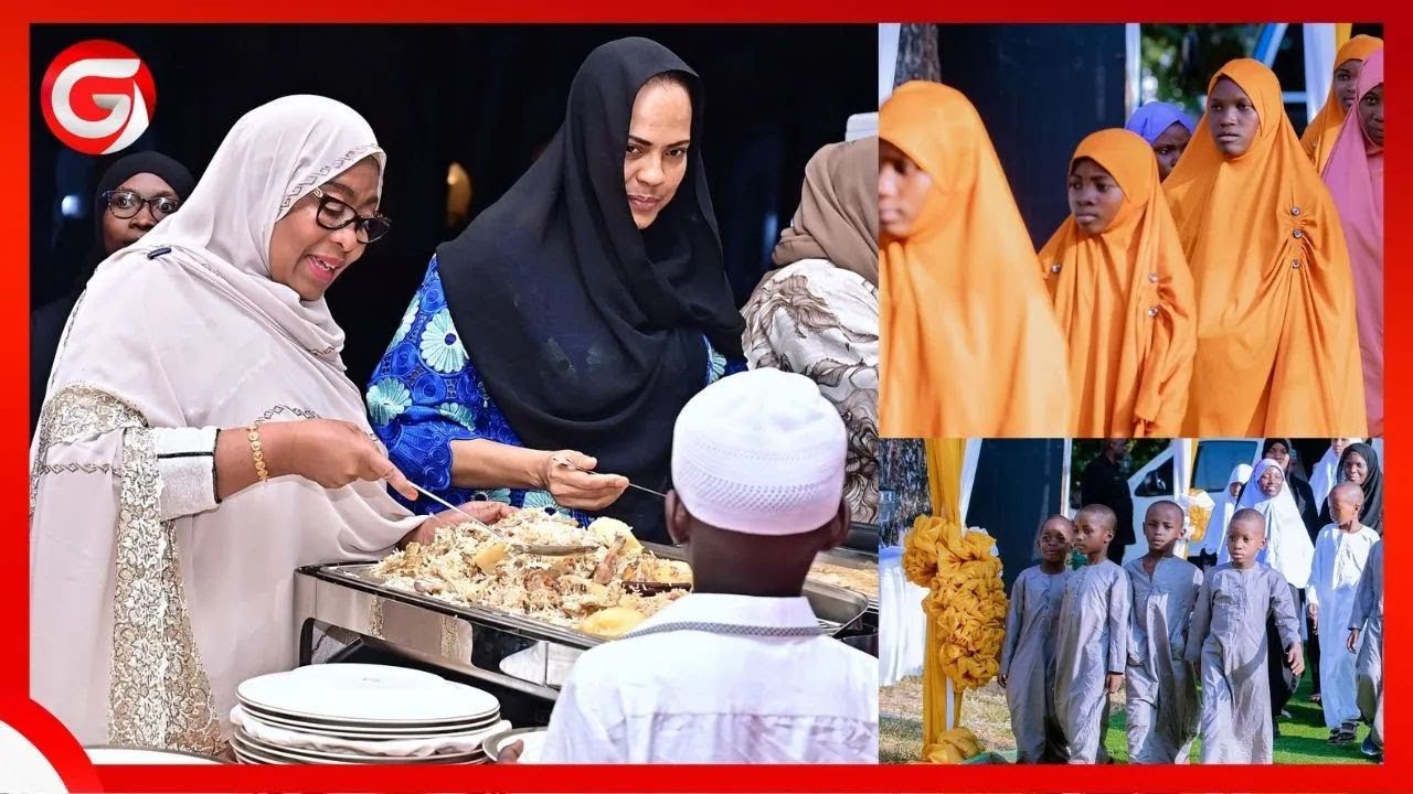 RAIS SAMIA AFUTURISHA YATIMA IKULU - TAZAMA AKIWAPAKULIA FUTARI YEYE MWENYEWE...