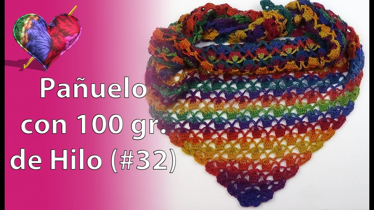 PAÑUELO a CROCHET # 32, Paso a Paso, con 100 gr de Hilo