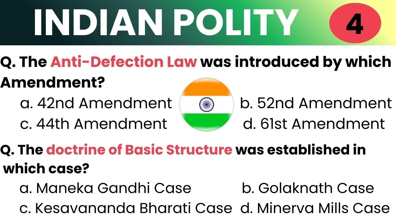 Indian Polity | Part 4 | General Knowledge for Competitive Exams | High Scoring GK Questions