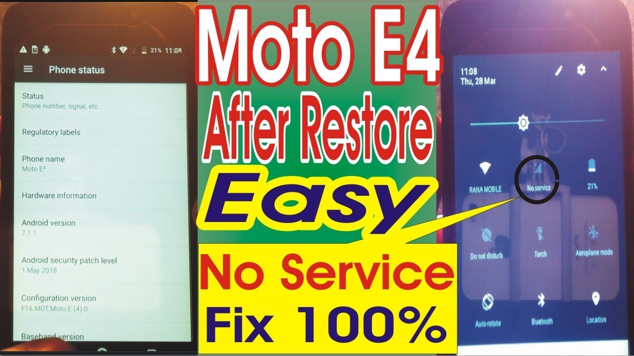 How to Solve No Service and No Signal Motorola,E4 XT 1767