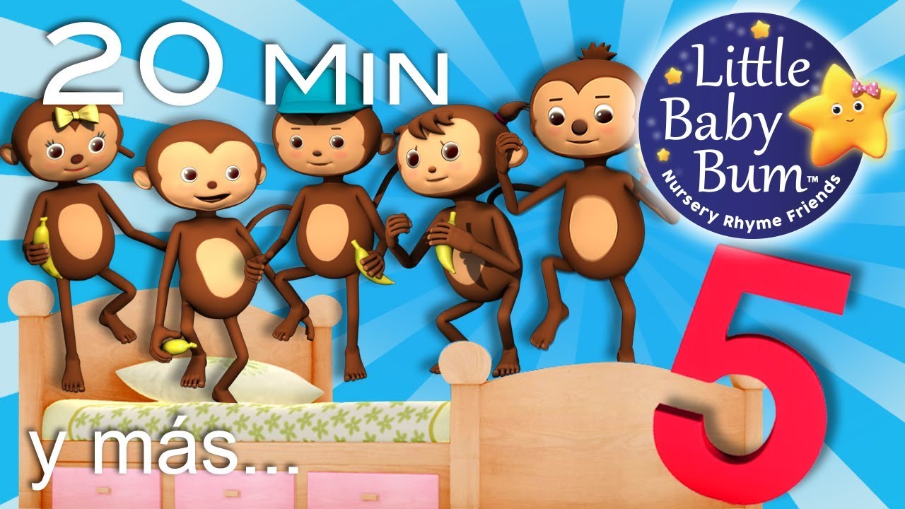 Cinco monitos + Cinco patitos + Cinco gatitas | Y más canciones infantiles | LittleBabyBum!