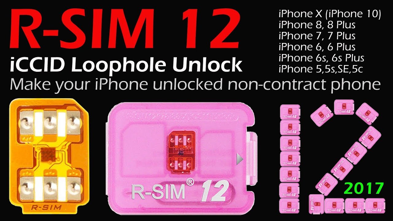 2018 NEWEST VERSION R-SIM 12 Smart Nano Unlock Card For iPhone X/8/8P/7/7P/6P/6/6S,