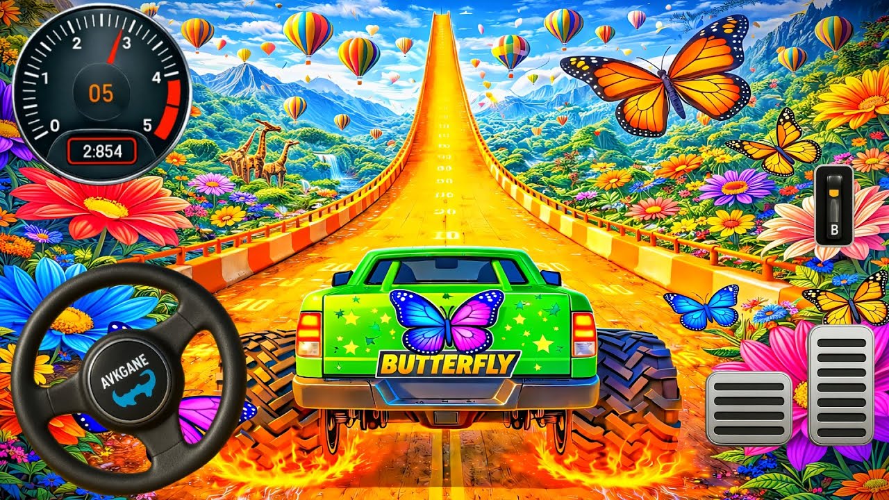 GT Mega Ramp Race 3D – Monster Truck Stunt Car Simulator – Android Gameplay 2025