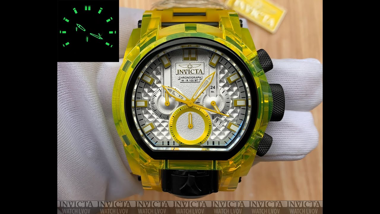 Часы Invicta 29997 Reserve Bolt Zeus Magnum ANATOMIC Yellow Silicone