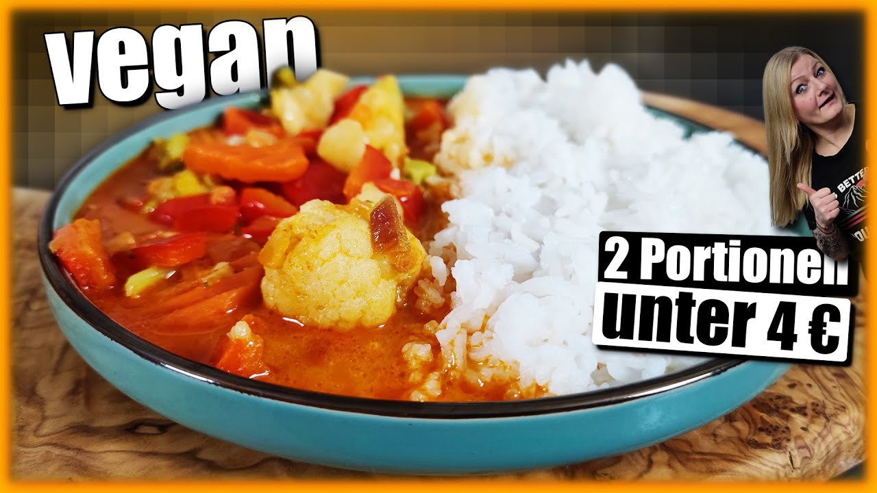 Veganes Thai Curry unter 20 Minuten! 🤩 💰  (günstig & einfach)