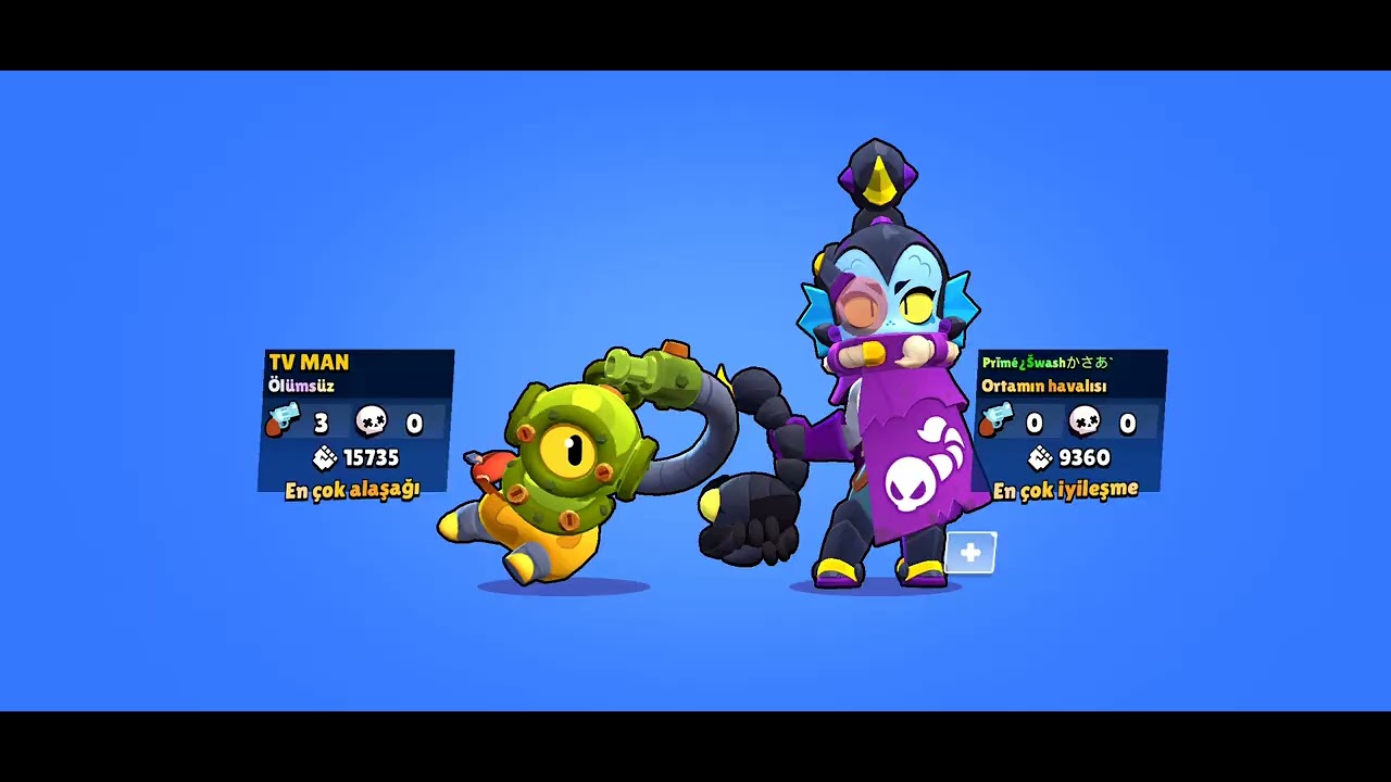 Brawl stars arkadașimnan oynadim gun 1 kim isterse bennen oynamak ismim WRENT2048 