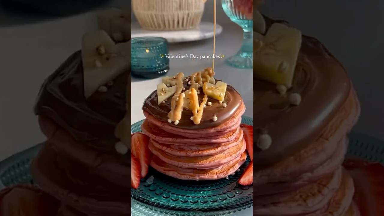 3-Ingredient Red Velvet Pancakes #shorts #pancake #viral