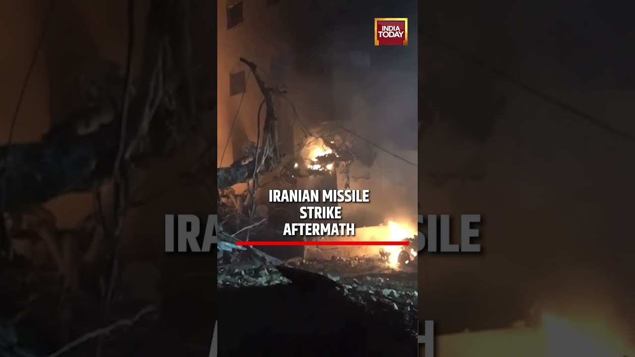 Israel Iran News: Cars on Fire After Iranian Missile Strike in Israel #israeliranwar