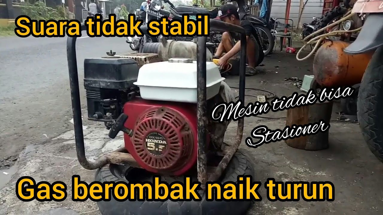 mesin gx 160/disel bensin putaran tidak langsam, gas naik turun