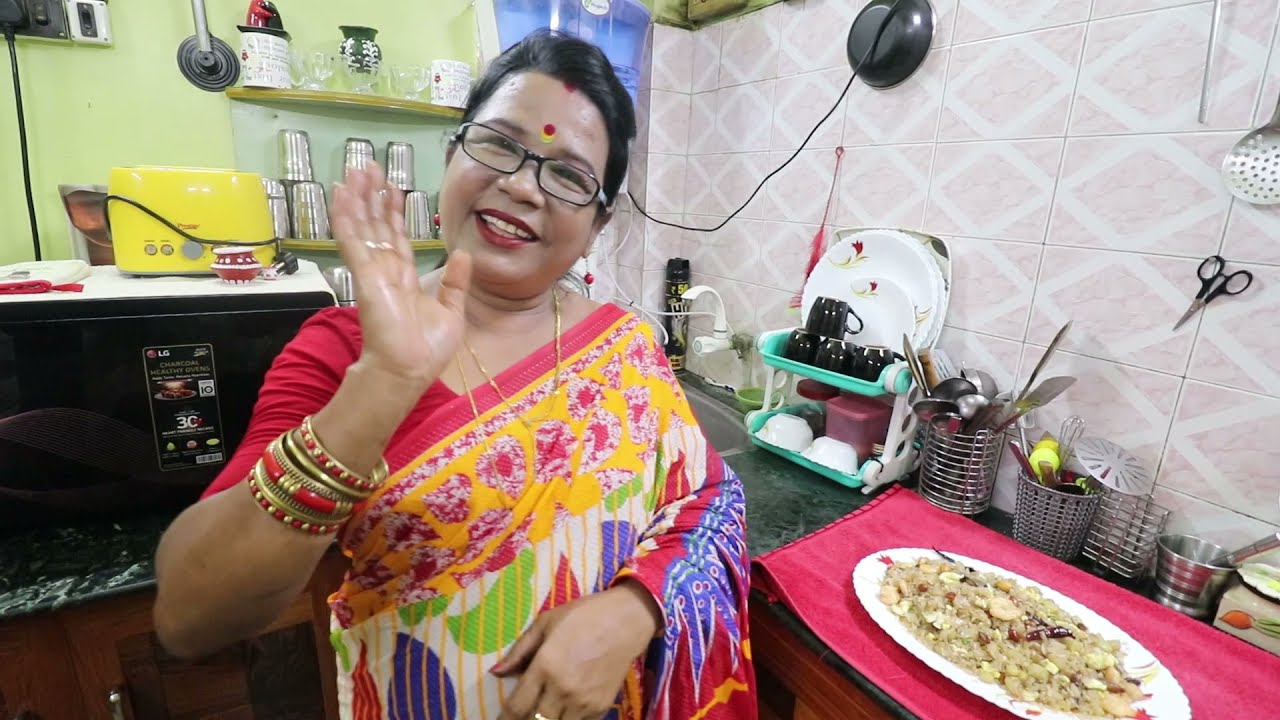 জল খাবার | বড়ো বড়ো চিংড়ি দিয়ে চিরের ঝাল পোলাও | CHIRER JHAL POLAO