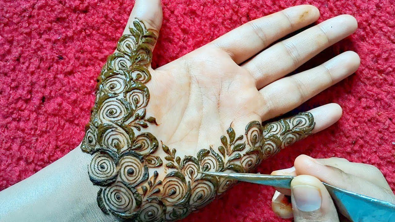Unique rose mehndi design | Simple mehndi design | Front hand mehndi design | mehndi design