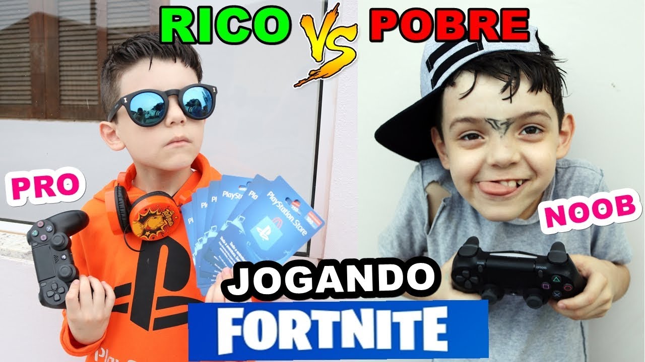 RICO VS POBRE JOGANDO FORTNITE