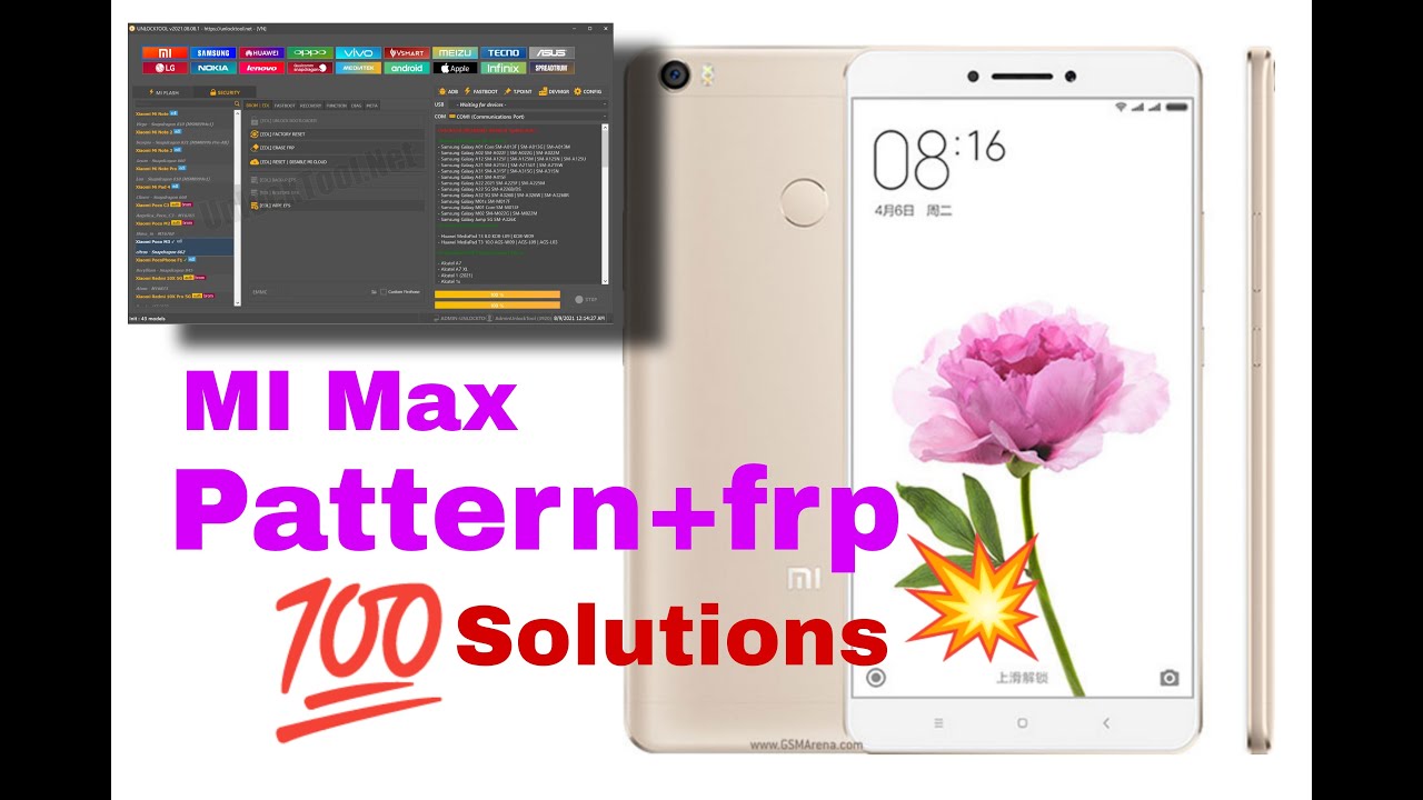 Mi Max Pattern and frp by unlock tool 2023 #mimax  #mihardreset #mifrp
