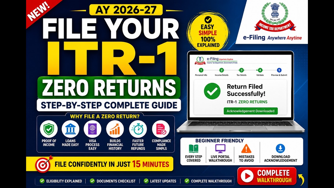 Как подать нулевую налоговую декларацию ITR-1 онлайн 2026 | Пошаговое руководство для начинающих ...