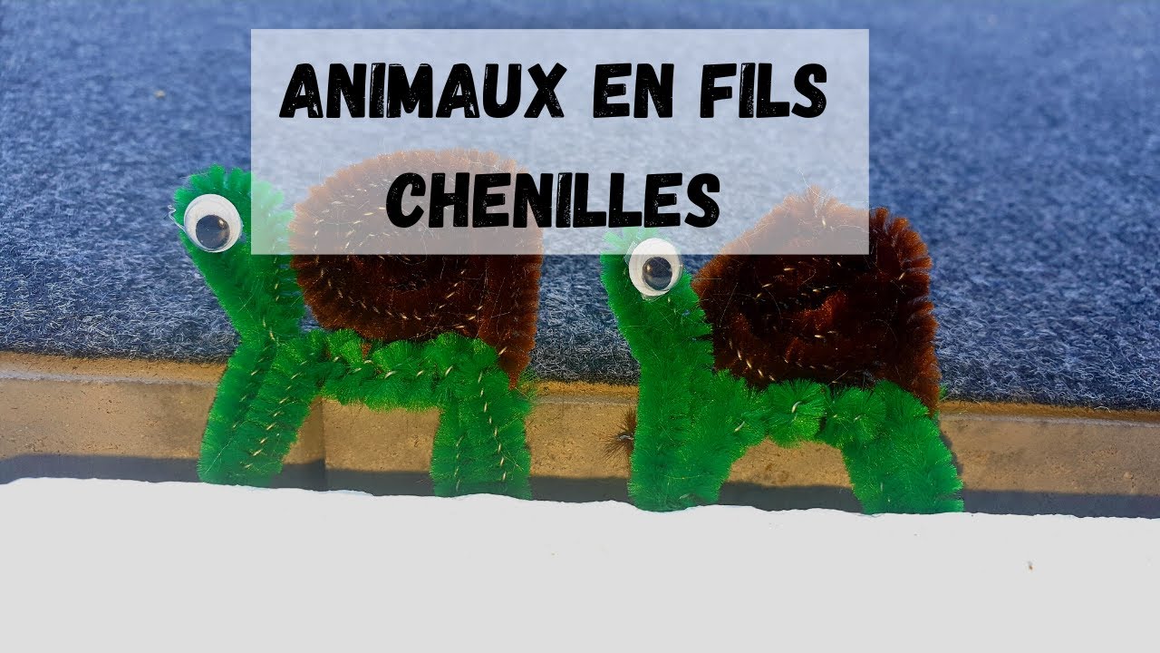 Animaux en fils chenilles //TORTUE// LAPIN// PAPILLON