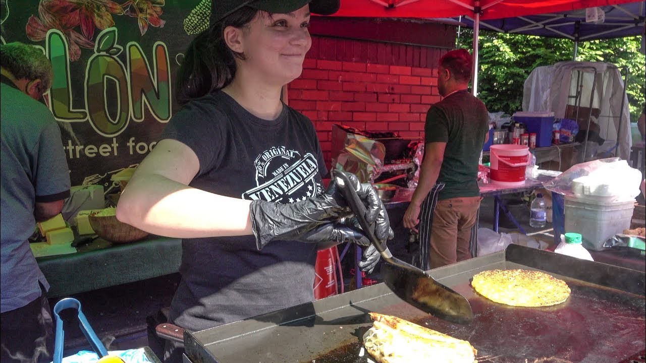 Venezuela Street Food. The Cachapa Filled Corn Pancakes. London Acklam Village Market