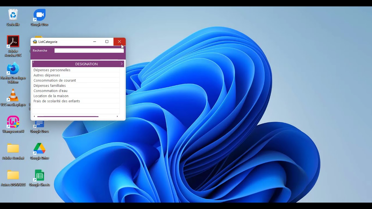 Fenêtre pop up dans champ combo par programmation
