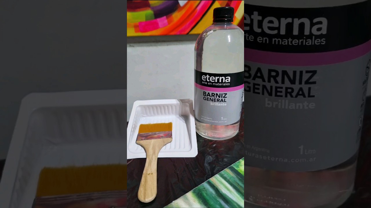 Barniz General de pinturas Eterna &hearts;️ Mi preferido para finalizar los cuadros que pinto!✨️