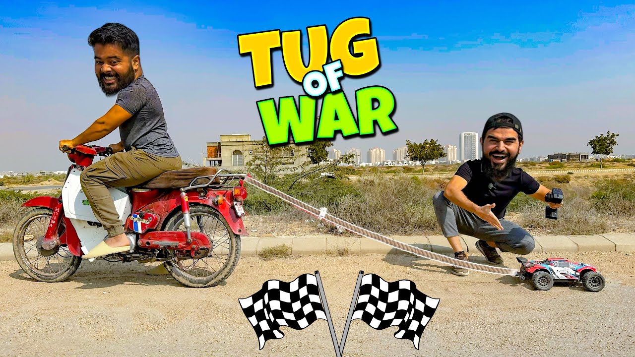 Syed fahad ki bike aur RC car ki tug of war karwa di 🏁🏎️ kon jeetey ga ?