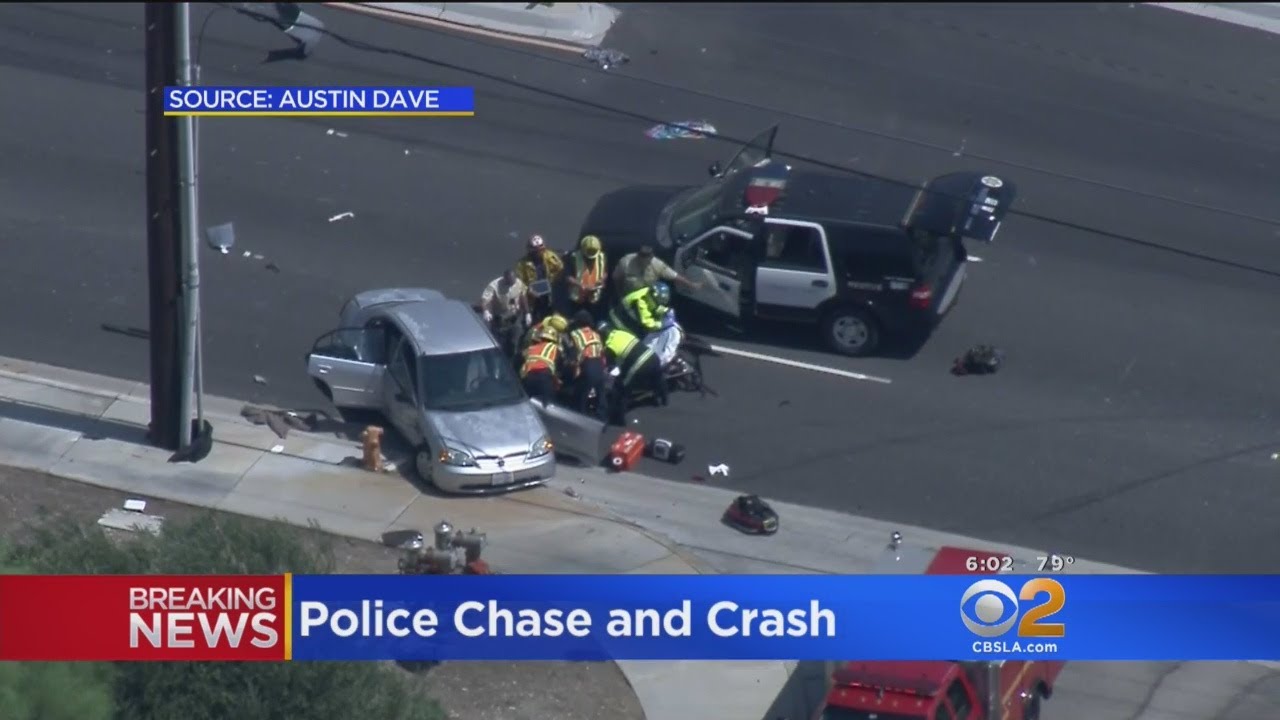 Police Pursuit Ends With Violent Crash In Santa Clarita