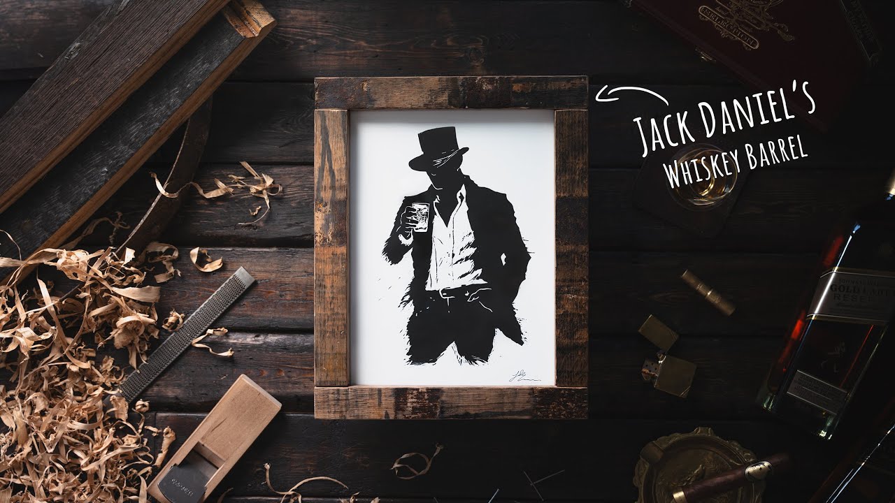 DIY Whiskey Barrel Wall Art | Johnnie Walker Inspired