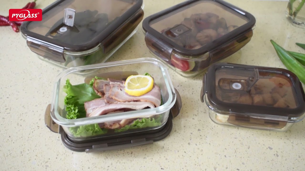 Glass Meal Prep Containers Airtight With PP Vent Lid