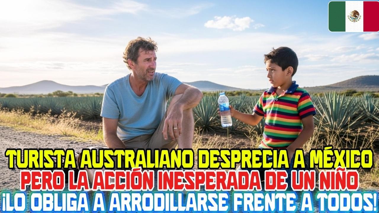 Turista australiano desprecia a México y un niño lo obliga a arrodillarse ante todos