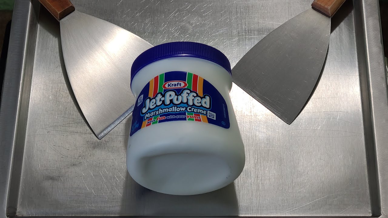 ASMR- Kraft Jet-Puffed Marshmallow Creme  Ice Cream Rolls, some whispering.