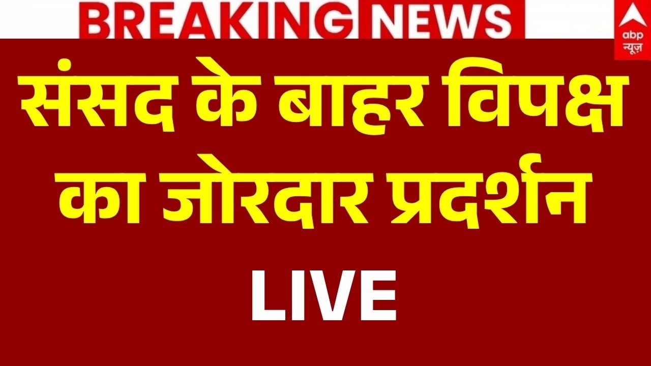 Opposition Protest In Parliament LIVE: संसद के बाहर विपक्ष का जोरदार प्रदर्शन | Congress | Amit Shah