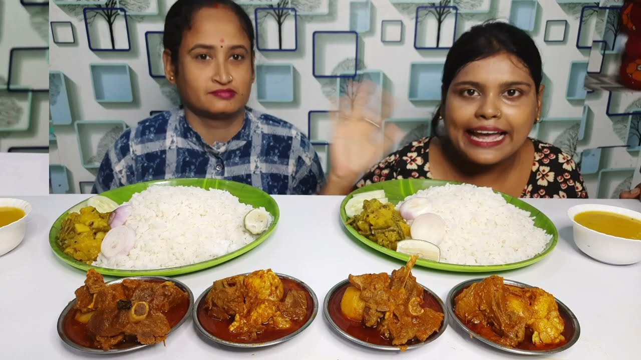 nonoder sathe aj 4 bati mutton rice eating challenge korlam