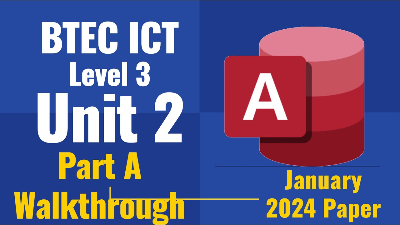 BTEC ICT Level 3 Unit 2 January 2024 Past Paper Walkthrough