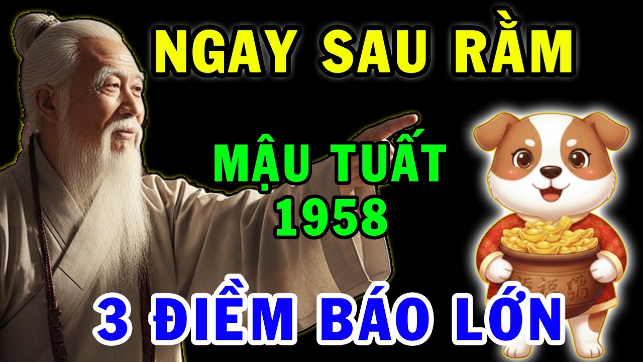 Thầy Phong Thuỷ Dặn Mậu Tuất 1958 Chú Ý 3 Điềm Báo trúng lớn liên tiếp, giàu có bậc nhất thiên hạ