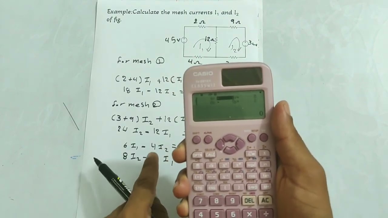 شرح نظرية ميش Mesh(Maxwell loop current)analysis 8 part 2