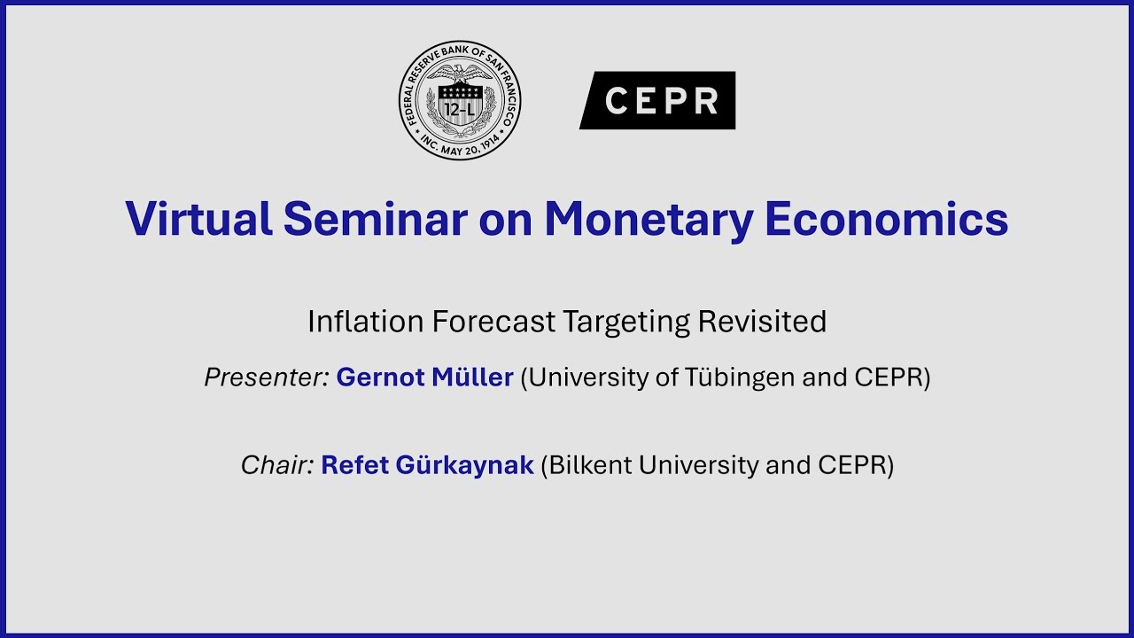 Virtual Seminar on Monetary Economics - Gernot Müller (University of Tübingen and CEPR)