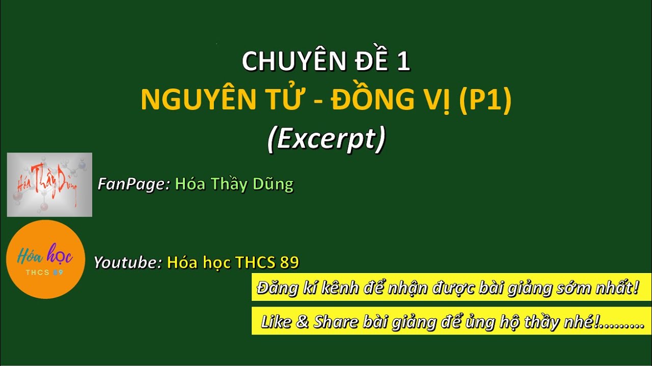 CHUYÊN ĐỀ 1 – NGUYÊN TỬ - ĐỒNG VỊ (P1) (Excerpt) | ÔN THI HSG HÓA NĂM HỌC 2025-2026