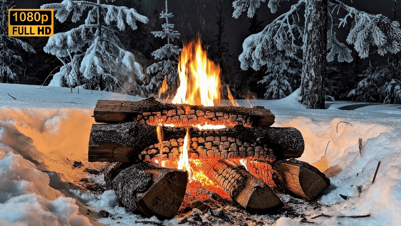 1 Hrs Relaxing Fireplace | Cozy Fireplace Ambience with Crackling Fire Sounds | Sleep & Study